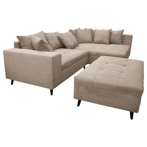 MID.YOU ROHOVÁ SEDACIA SÚPRAVA, textil, svetlohnedá vyobraziť