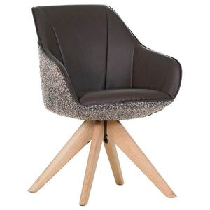 Landscape STOLIČKA S PODRÚČKAMI, ženilka, vzhľad kože, hnedá, tmavohnedá vyobraziť