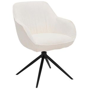 Novel STOLIČKA S PODRÚČKAMI, železo, vzhľad ľanu, krémová vyobraziť