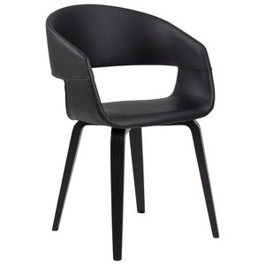 MID.YOU STOLIČKA S PODRÚČKAMI, vzhľad kože, čierna vyobraziť