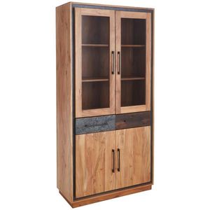 Landscape VITRÍNA, akácia, staré drevo, hnedá, farba akácie, tmavosivá, 90/185/40 cm vyobraziť