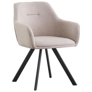 Hom`in STOLIČKA S PODRÚČKAMI, železo, tkaná textília, čierna, béžová vyobraziť