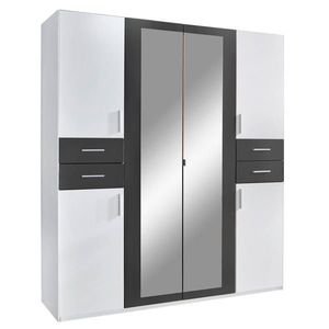 MID.YOU SKRIŇA S OTOČNÝMI DVERAMI, grafitová, biela, 180/208/58 cm vyobraziť