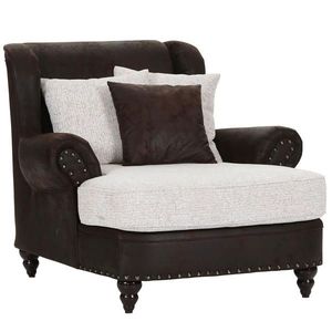 Landscape XXL KRESLO, textil, tmavohnedá, béžová vyobraziť