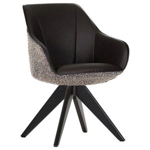 Landscape STOLIČKA S PODRÚČKAMI, ženilka, vzhľad kože, hnedá, tmavohnedá vyobraziť