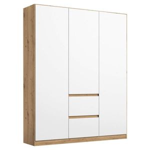 Rauch Möbel SKRIŇA S OTOČNÝMI DVERAMI, biela, dub artisan, 136/197/54 cm vyobraziť