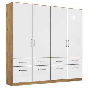 Rauch Möbel SKRIŇA S OTOČNÝMI DVERAMI, dub artisan, biela s vysokým leskom, 181/197/54 cm vyobraziť