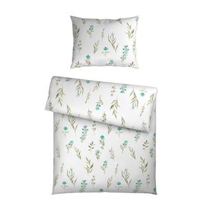 Novel POSTEĽNÁ BIELIZEŇ, satén, tyrkysová, biela, 140/200 cm vyobraziť