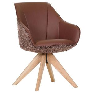 Landscape STOLIČKA S PODRÚČKAMI, ženilka, vzhľad kože, červenohnedá vyobraziť