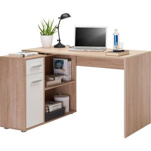 Hom`in ROHOVÝ PÍSACÍ STÔL, biela, farba duba, 94/120/75 cm vyobraziť