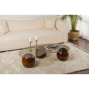 Konferenčný stolík Sphere - Walnut, Bronze vyobraziť