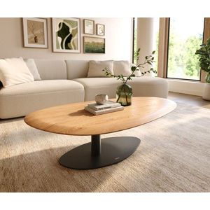 Konferenčný stolík Edge oválny 140x75 cm dub prírodný okrúhla hrana vyobraziť