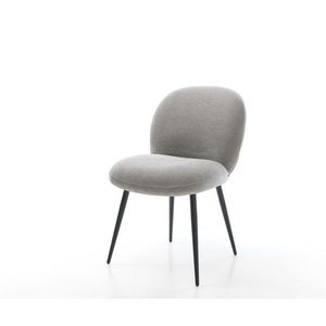 Jedálenská stolička Nube-Flex texturovaná látka mäkký sivá 4-nohá vyobraziť