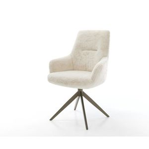 Jedálenská stolička Zelia-Flex s opierkami plyšový manšester krémovo vyobraziť