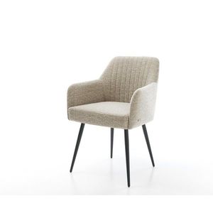 Jedálenská stolička Greg-Flex tkanina mäkký béžová 4-nohá zúžená vyobraziť