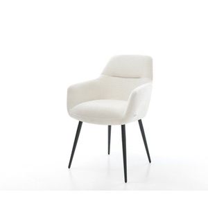 Jedálenská stolička Pejo-Flex bouclé mäkký béžová 4-nohá zúžená čierna vyobraziť