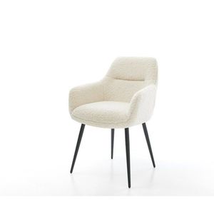 Jedálenská stolička Pejo-Flex teddy látka béžová 4-nohá zúžená čierna vyobraziť