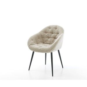 Jedálenská stolička Gaio-Flex tkanina mäkký béžová 4-nohá zúžená vyobraziť