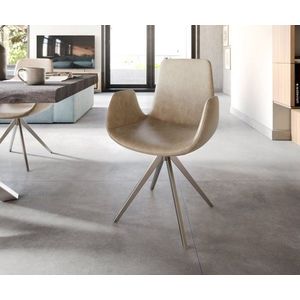 Jedálenská stolička Ilia-Flex s opierkami mikrovlákno béžová vintage vyobraziť