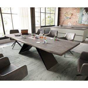 Jedálenský stôl Edge 260x100 akácia platinová podstava v tvare vyobraziť