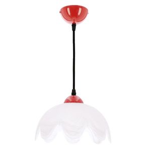 Závesná lampa COLORI s bielym tienidlom a červeným akcentom – moderné interiérové osvetlenie vyobraziť