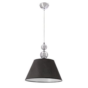 Závesná lampa ARAL chróm E27 1x60W s čiernym tienidlom, moderná do obývačky, spálne, kuchyne, jedálne, elegantné stropné osvetlenie vyobraziť