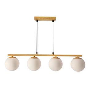 Drevená závesná lampa Carrine 4x40W E14 biele tienidlo vyobraziť