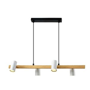 Stropná lampa Xilo čierna s dreveným tienidlom 4x25W GU10 biele vyobraziť