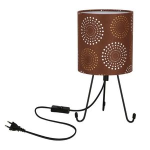 Stolová lampa Smally čierna 1x40 E14 tienidlo Emili hnedá vyobraziť