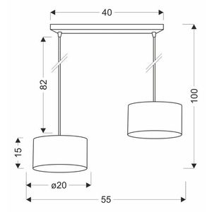 Závesná lampa PANDY čierna 2x40W E27 tienidlo čierne+zlaté vyobraziť