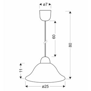 Závesná lampa LENIS čierna 1x60W E27 biele tienidlo vyobraziť