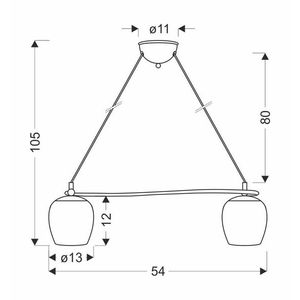 Závesná lampa Serano patinovaná 2x60W E27 krémové tienidlo vyobraziť