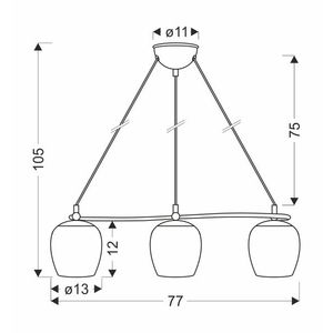 Závesná lampa Serano patinovaná 3x60W E27 krémové tienidlo vyobraziť