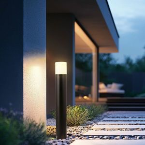 Záhradná LED lampa SEDUM – čierny stĺp 12W IP65 – moderné osvetlenie záhradných chodníkov vyobraziť