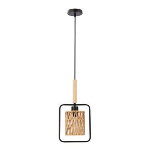 Závesná lampa Crown, čierna, 1x40W, E27, béžové tienidlo vyobraziť