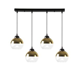 Závesná lampa Contessa čierna 4X40 E27 zlaté tienidlo vyobraziť