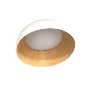 Stropná lampa Trento, biela, drevená, 18W, LED, 35cm, biele tienidlo vyobraziť