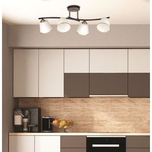 Stropná lampa Greco, hnedá+zlatá, 4x40, E27, biele tienidlo vyobraziť