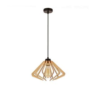 Závesná lampa Eco 6 s dreveným tienidlom 1x40 E27 vyobraziť