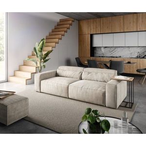 Veľká pohovka Sirpio D 250x105 cm manšestrová béžová s taburetkou vyobraziť