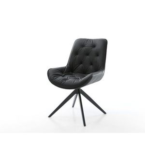 Jedálenská stolička Taimi-Flex pravá koža čierna krížová podstava vyobraziť