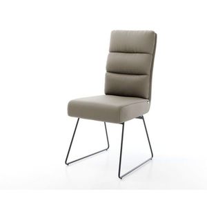 Jedálenská stolička Pela-Flex pravá koža tmavobéžová tenká podstava vyobraziť