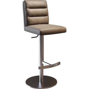 Barová stolička Pela-Flex pravá koža tmavobéžová otočná podstava vyobraziť