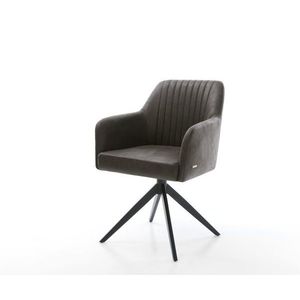 Otočná jedálenská stolička Greg-Flex mikrovlákno antracit vintage vyobraziť