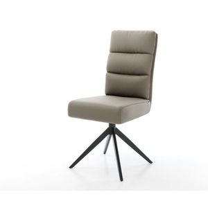 Otočná jedálenská stolička Pela-Flex pravá koža tmavobéžová krížová vyobraziť