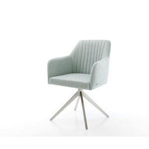 Otočná jedálenská stolička Greg-Flex tkanina pruhy mentolová krížová vyobraziť