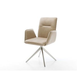 Otočná jedálenská stolička Vinja-Flex mikrovlákno béžová vintage vyobraziť