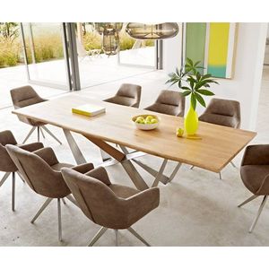 Jedálenský stôl Edge 260x100x2, 5-3 dub prírodný Spider plochá oceľ vyobraziť