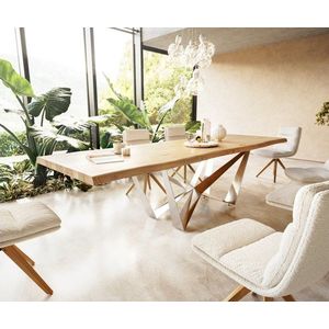 Jedálenský stôl Edge 300x100 dub prírodný Spider plochá oceľ nerezová vyobraziť