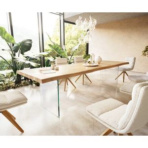 Jedálenský stôl Edge 300x100 dub prírodný sklo Live-Edge vyobraziť